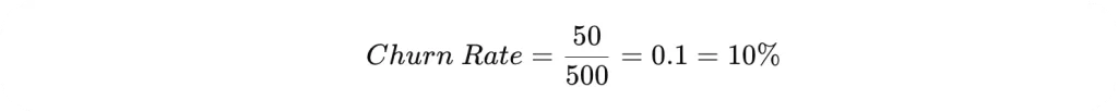 explicación de fórmula matemática aplicada para hallar el churn rate