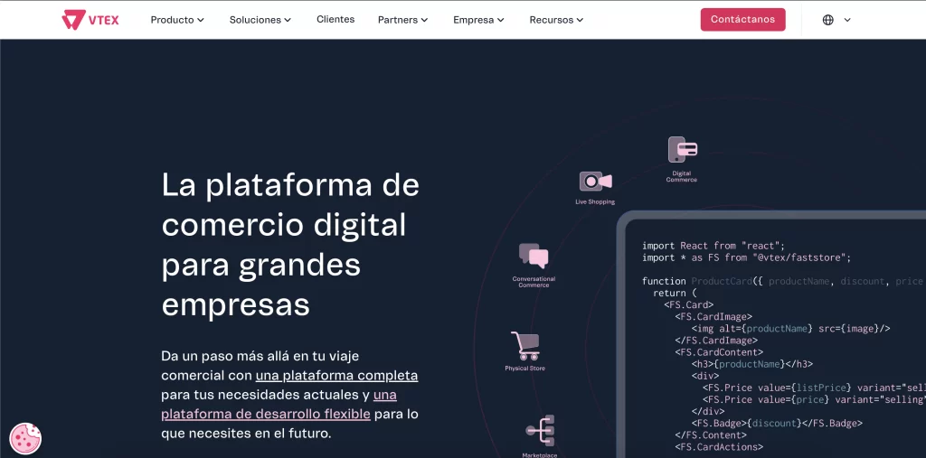 home page sitio web vtex en español