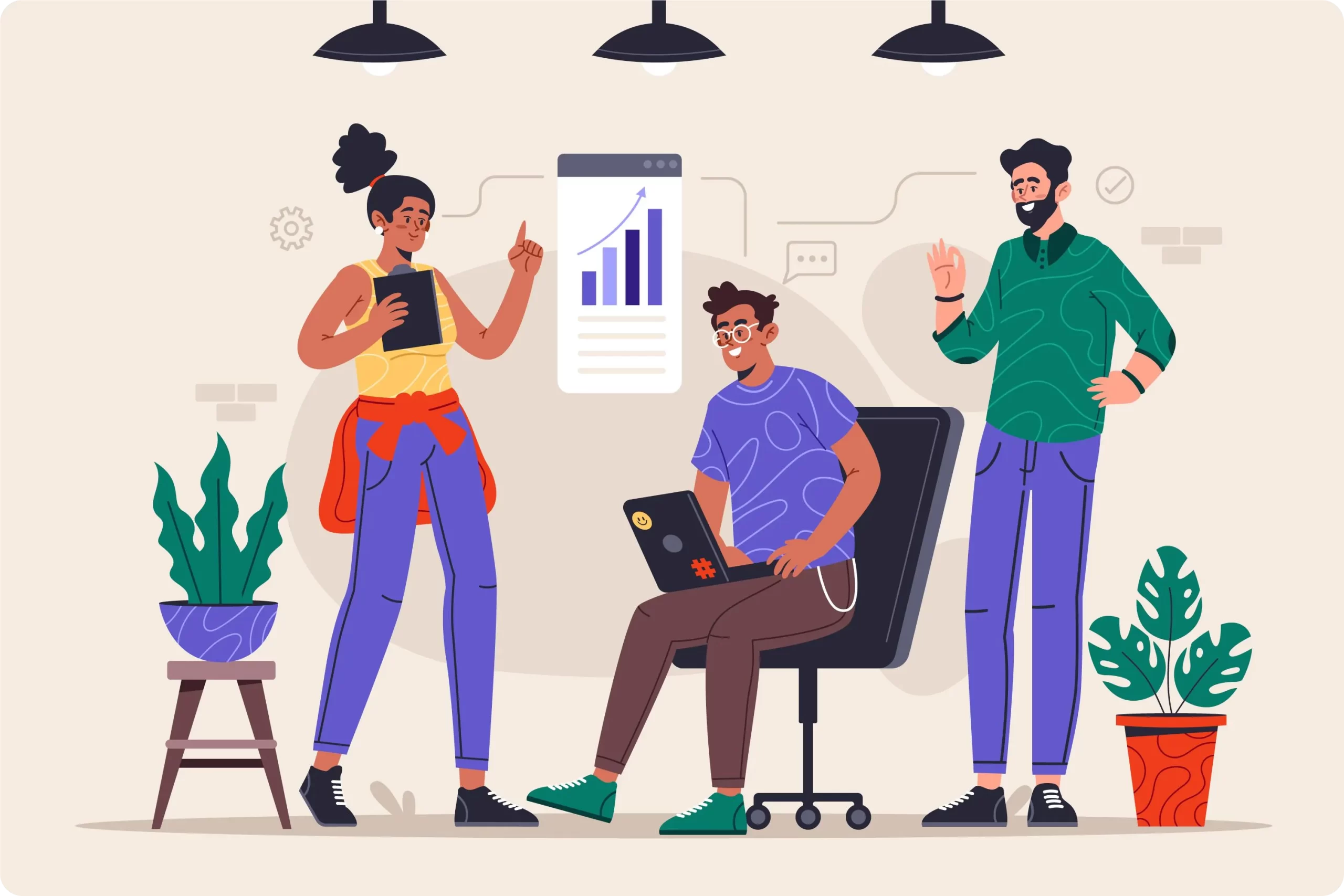 imagen alusiva a personas que trabajan en una agencia digital y que fueron contratadas