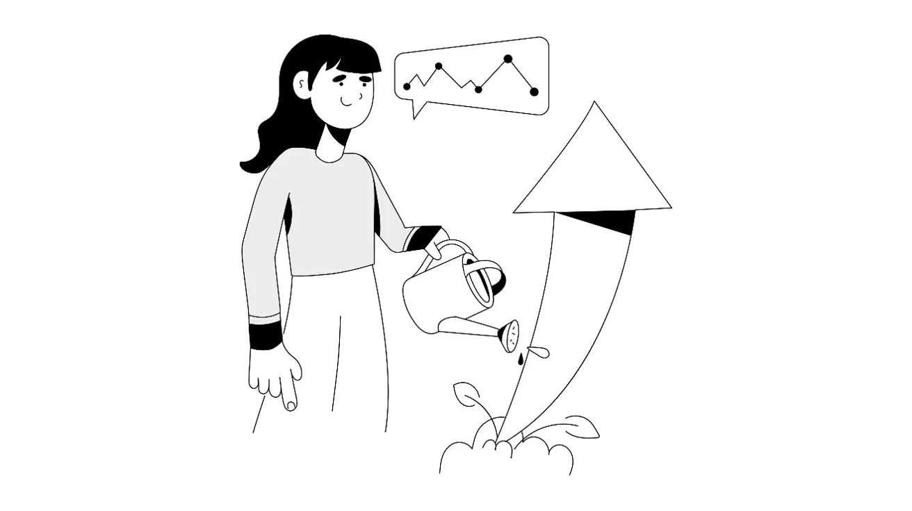 Persona regando la planta a modo ilustrativo del crecimiento de una empresa al contratar una agencia 