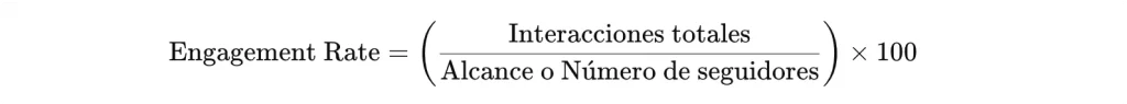 fórmula matemática aplicada para hallar el engagement rate